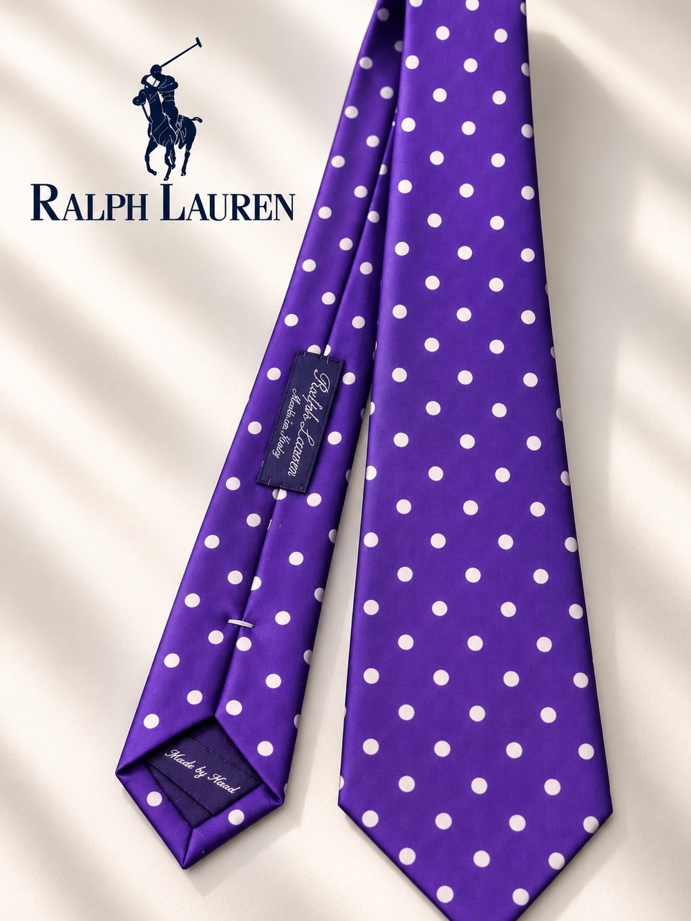 Ralph Lauren Purple Polka Dot Silk Tie